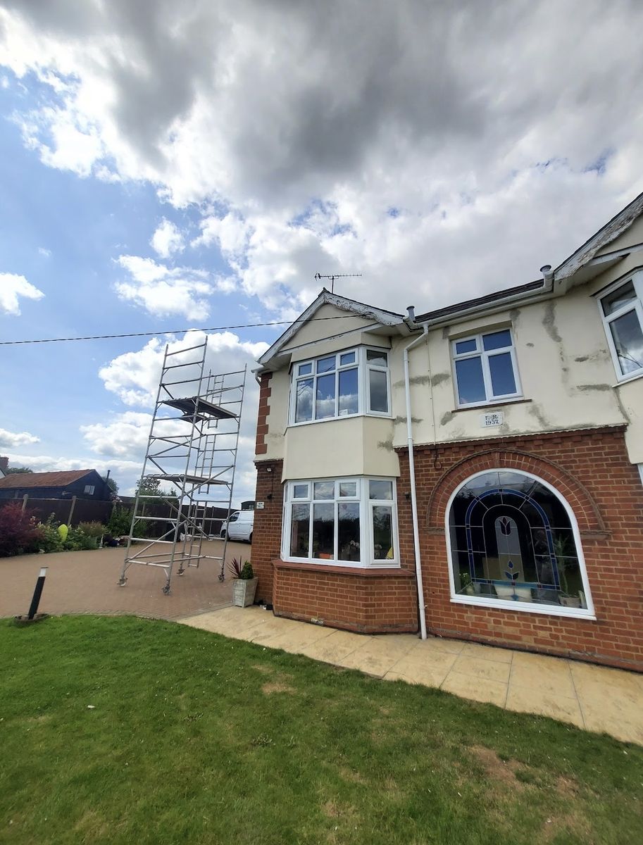 Exterior render and woodwork before work started