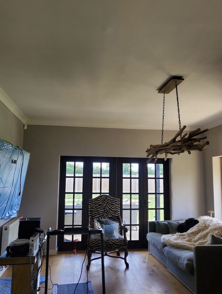 Living room walls and ceiling in a warm neutral